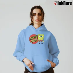 Women’s Santa Cruz Spongebob Group Collab Skateboard Cozy Hoodie in light blue | Warm, Structured, Stylish