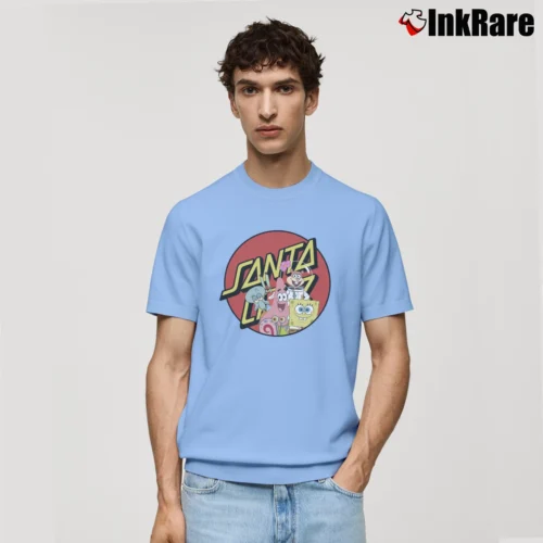 Santa Cruz X Spongebob Men’s Classic Tee in light blue – Premium Comfort Men’s Santa Cruz X Spongebob Classic T-Shirt in light blue | Soft, Breathable Everyday Wear
