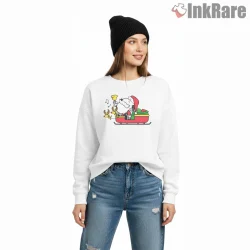 Santa Snoopy Ho Ho Ho Sleigh Ride Shirt on graphic shirt for women graphic tee