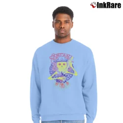 Men’s Santana Day Of The Dead Music Crewneck Sweatshirt in light blue | Cozy Fabric, Clean Style