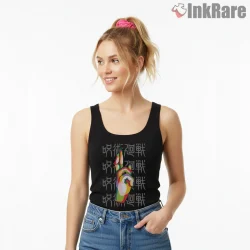 Satoru Gojo Hand Gesture Minimal Symbol Anime Shirt on black tank top for women graphic tee