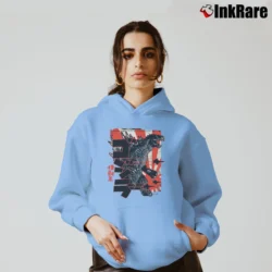 Women’s Savae Godzilla Japan Inspired Graphic Cozy Hoodie in light blue | Warm, Structured, Stylish