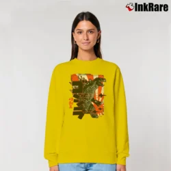Women’s Savae Godzilla Japan Inspired Graphic Relaxed Sweatshirt in yellow | Soft, Laid-Back Vibe