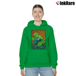 Women’s Savage Dragon Comic Inspired Cozy Hoodie in irish green | Warm, Structured, Stylish