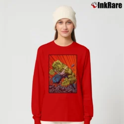 Women’s Savage Dragon Comic Inspired Long-Sleeve Top in red | Sleek, Versatile, All-Season