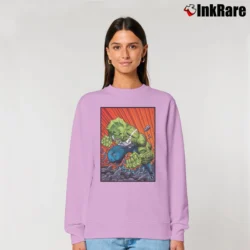 Women’s Savage Dragon Comic Inspired Relaxed Sweatshirt in light pink | Soft, Laid-Back Vibe