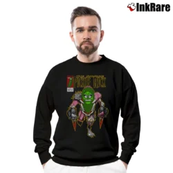 Men’s Savage Pickle Rick And Morty Graphic Crewneck Sweatshirt in black | Cozy Fabric, Clean Style