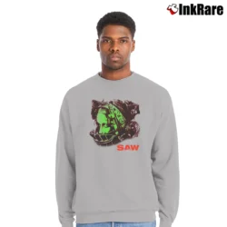 Men’s Saw 2003 Horror Movie Promo Crewneck Sweatshirt in sport grey | Cozy Fabric, Clean Style
