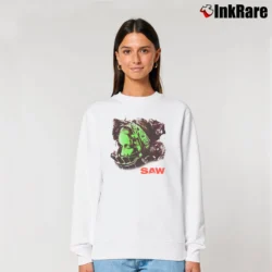 Women’s Saw 2003 Horror Movie Promo Relaxed Sweatshirt in white | Soft, Laid-Back Vibe