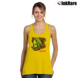 Women’s Saw 2003 Horror Movie Promo Tank Top in yellow | Lightweight, Movement-Friendly