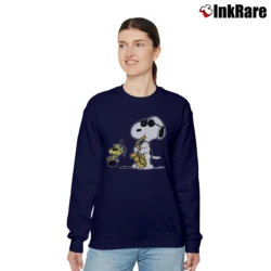 Women’s Saxophone Snoopy Woodstock Jazz Peanuts Cool Relaxed Sweatshirt in navy | Soft, Laid-Back Vibe