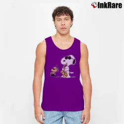 Men’s Saxophone Snoopy Woodstock Jazz Peanuts Cool Tank Top in purple | Breathable, Active-Friendly Design