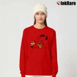 Women’s Saxophone Snoopy Woodstock Peanuts Jazz Long-Sleeve Top in red | Sleek, Versatile, All-Season