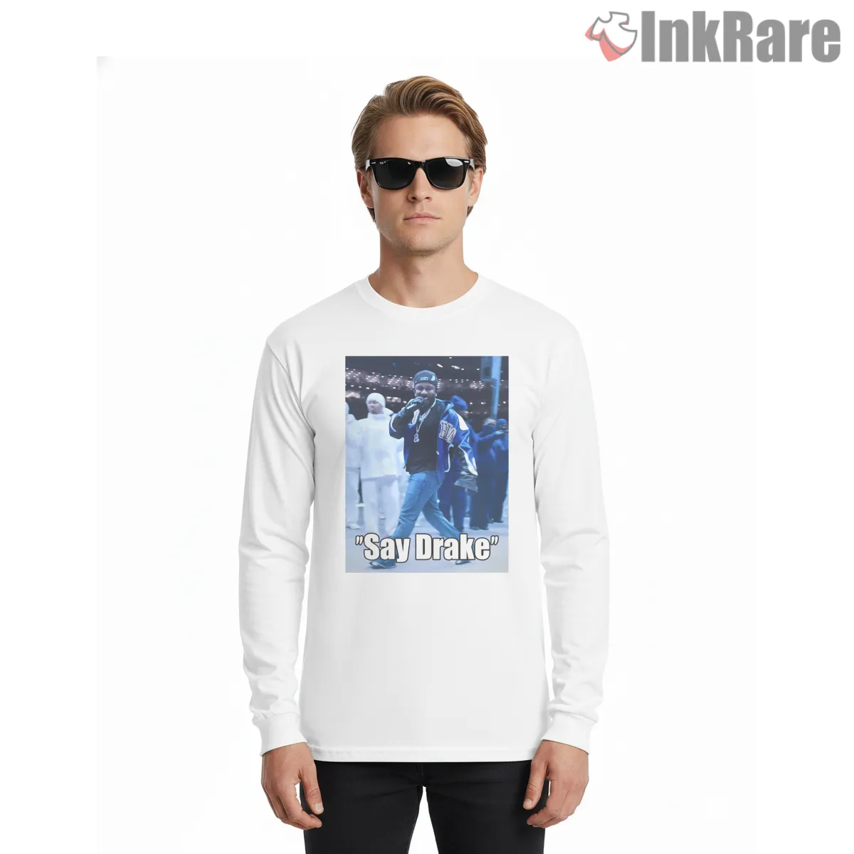 Say Drake Stadium Moment Kendrick Lamar Not Like Us Long Sleeve White Say Drake Stadium Moment Kendrick Lamar Not Like Us Shirt on white long sleeve shirt for men graphic tee