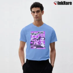 Men’s Say No More Mon Amour V-Neck Tee in light blue | Sharp, Breathable, Everyday Staple