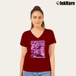 Women’s Say No More Mon Amour V-Neck Tee in maroon | Chic Neckline, Soft Texture