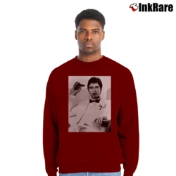 Men’s Scarface Tony Montana Crewneck Sweatshirt in maroon | Cozy Fabric, Clean Style
