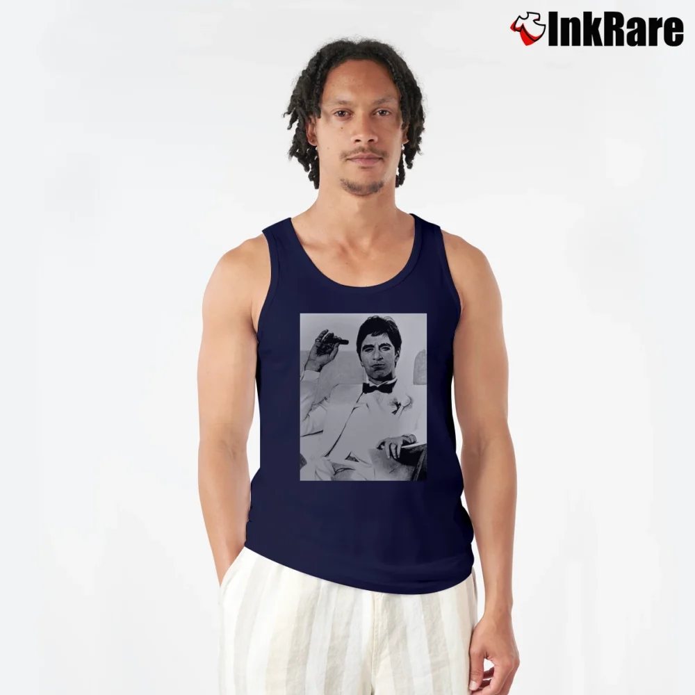 Men’s Scarface Tony Montana Tank Top in navy | Breathable, Active-Friendly Design