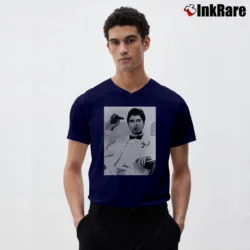 Men’s Scarface Tony Montana V-Neck Tee in navy | Sharp, Breathable, Everyday Staple