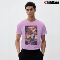 Men’s Scarlet Spider Spiderman Marvel V-Neck Tee in light pink | Sharp, Breathable, Everyday Staple