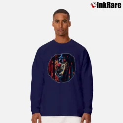 Men’s Scary Circus Clown Evil Horror Long-Sleeve Shirt in navy | Sleek, Lightweight, Year-Round Wear