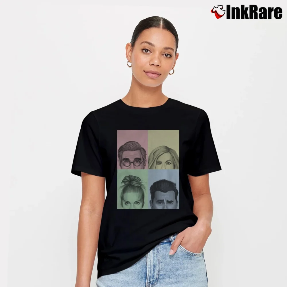 Women’s Schitt's Creek Colorful Cast Tv Series Signature T-Shirt in black | Soft, Flattering Fit