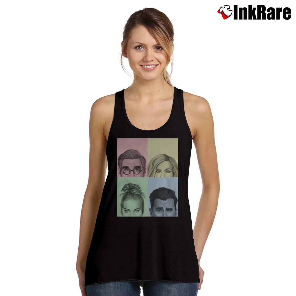 Women’s Schitt's Creek Colorful Cast Tv Series Tank Top in black | Lightweight, Movement-Friendly