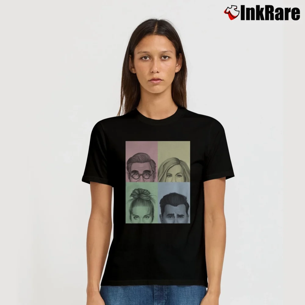 Women’s Schitts Creek Colorful Cast Graphic Signature T-Shirt in black | Soft, Flattering Fit
