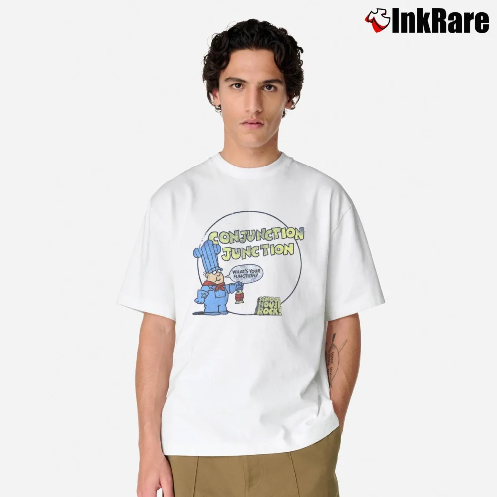Men’s Schoolhouse Rock Conjunction Junction Classic T-Shirt in white | Soft, Breathable Everyday Wear