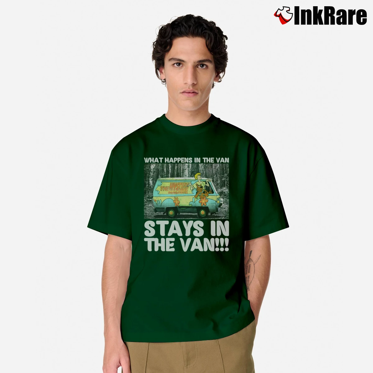 Scooby Doo What Happens In The Van Men’s Classic Tee in forest green – Premium Comfort Men’s Scooby Doo What Happens In The Van Classic T-Shirt in forest green | Soft, Breathable Everyday Wear