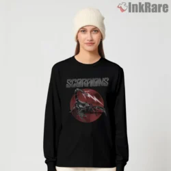 Scorpions 7 Jack Plug shirt with silver scorpion and white lightning on black