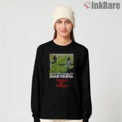Scorpions Taken By Force Shirt with album art on black long sleeve