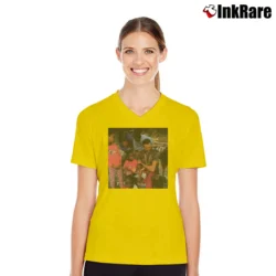 Women’s Scott Hall Friend of The Shorties for Wrestling Fans V-Neck Tee in yellow | Chic Neckline, Soft Texture