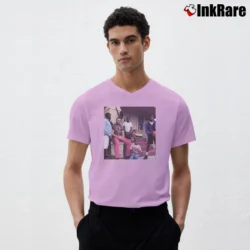 Men’s Scott Hall Friend Of The Shorties V-Neck Tee in light pink | Sharp, Breathable, Everyday Staple