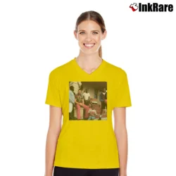 Women’s Scott Hall Friend Of The Shorties V-Neck Tee in yellow | Chic Neckline, Soft Texture