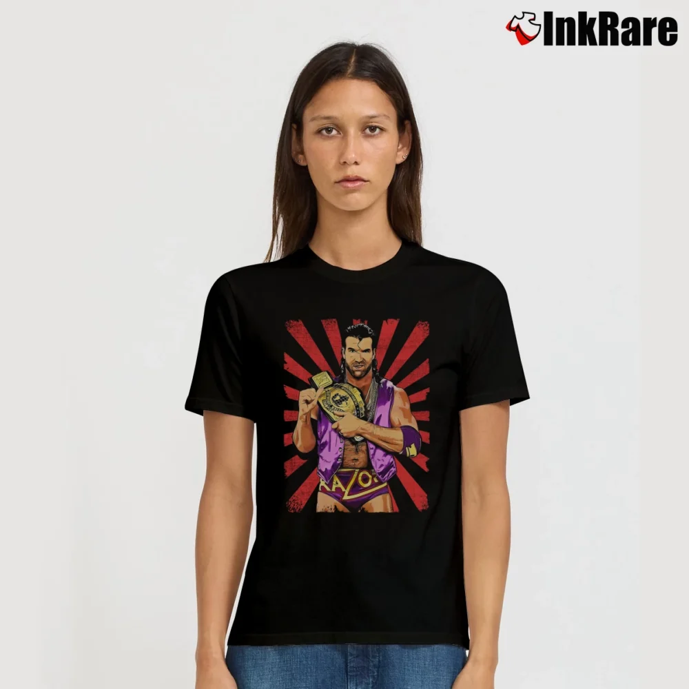Women’s Scott Hall Razor Ramon Wrestling for WWE Fans Signature T-Shirt in black | Soft, Flattering Fit