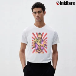 Men’s Scott Hall Razor Ramon Wrestling for WWE Fans V-Neck Tee in white | Sharp, Breathable, Everyday Staple