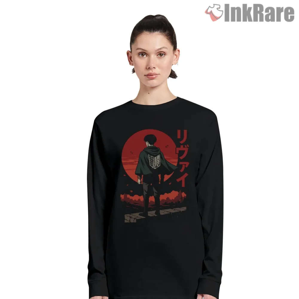 Scouting The Burning Horizon Attack On Titan Shirt on black long sleeve shirt for women graphic tee
