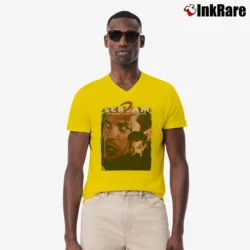 Men’s Scream 2 Mickey Altieri Horror Movie V-Neck Tee in yellow | Sharp, Breathable, Everyday Staple