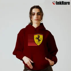 Women’s Scuderia Ferrari Big Shield Racing Cozy Hoodie in maroon | Warm, Structured, Stylish