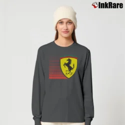 Women’s Scuderia Ferrari Big Shield Racing Long-Sleeve Top in charcoal | Sleek, Versatile, All-Season