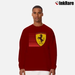 Men’s Scuderia Ferrari Big Shield Racing Long-Sleeve Shirt in maroon | Sleek, Lightweight, Year-Round Wear