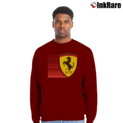 Men’s Scuderia Ferrari Big Shield Racing Crewneck Sweatshirt in maroon | Cozy Fabric, Clean Style