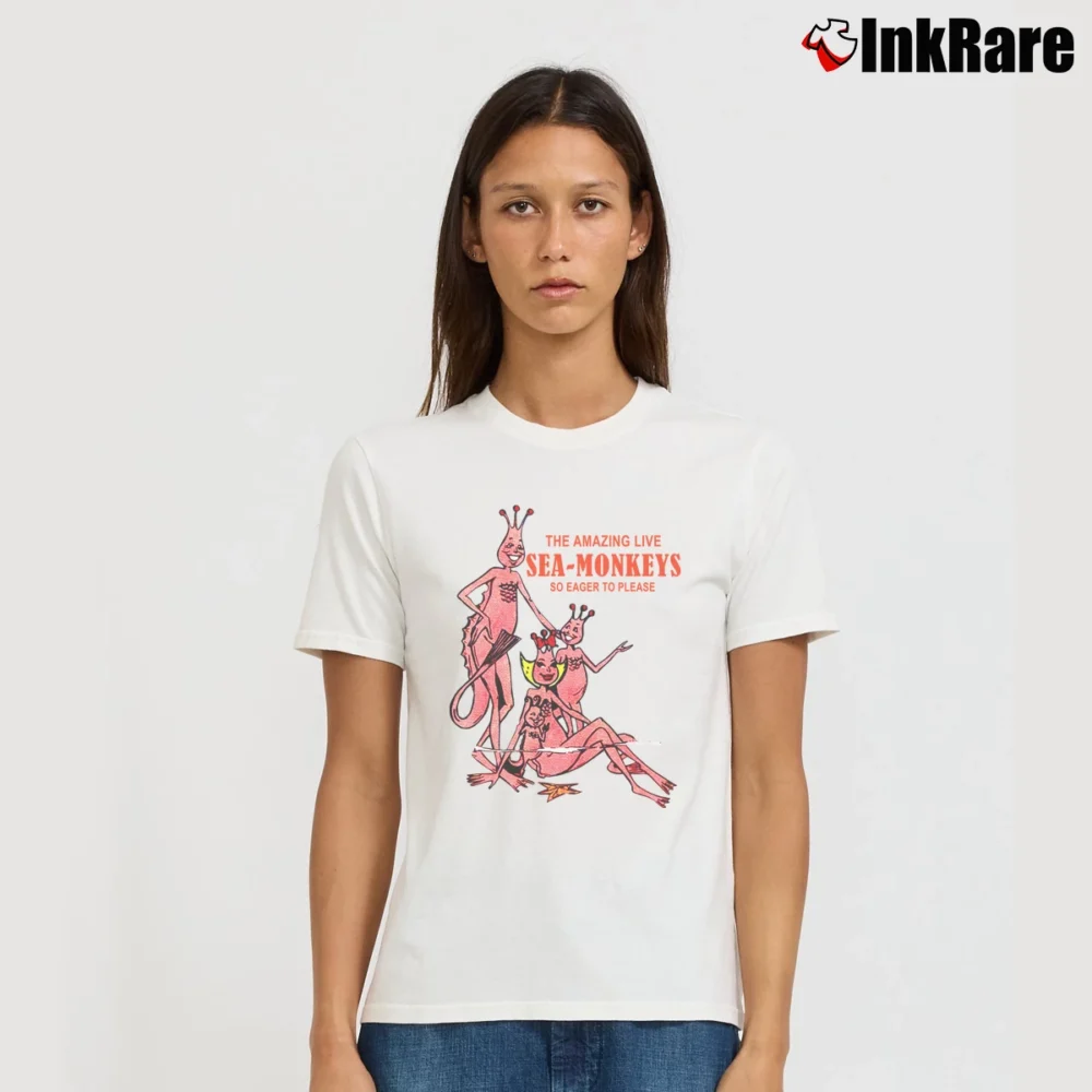 Women’s Sea - monkeys Comic Books Mid Century Signature T-Shirt in white | Soft, Flattering Fit
