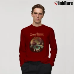 Men’s Sea Of Thieves Merch Pirate Long-Sleeve Shirt in maroon | Sleek, Lightweight, Year-Round Wear