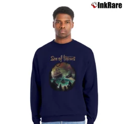 Men’s Sea Of Thieves Merch Pirate Crewneck Sweatshirt in navy | Cozy Fabric, Clean Style