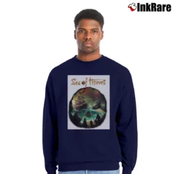 Men’s Sea Of Thieves Merch Crewneck Sweatshirt in navy | Cozy Fabric, Clean Style