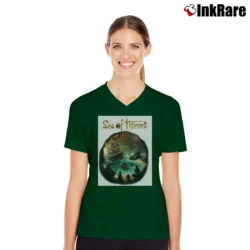 Women’s Sea Of Thieves Merch V-Neck Tee in forest green | Chic Neckline, Soft Texture