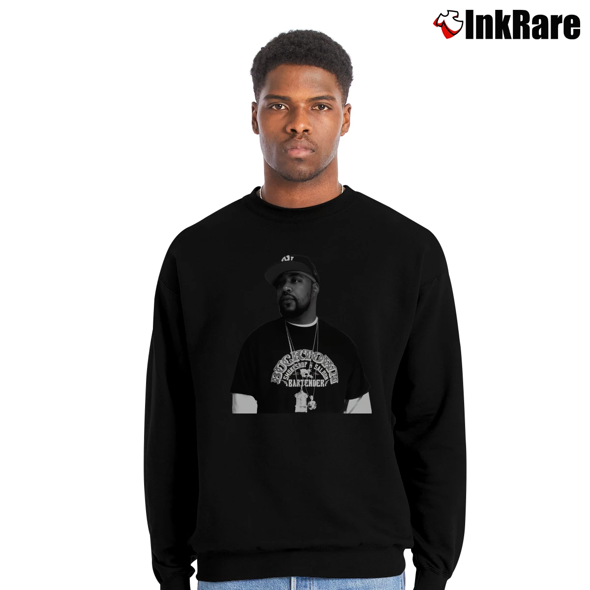 Men’s Sean Price Hip Hop Music Legend Crewneck Sweatshirt in black | Cozy Fabric, Clean Style