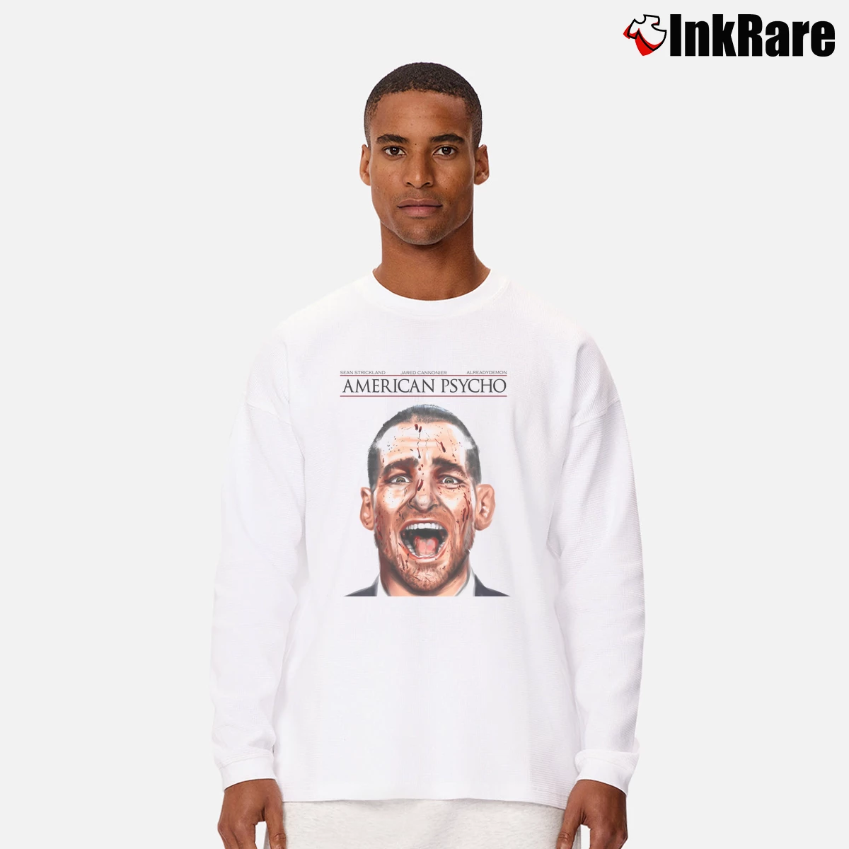 Sean Strickland American Psycho Men’s Long-Sleeve Tee in white – Versatile Layering Men’s Sean Strickland American Psycho Long-Sleeve Shirt in white | Sleek, Lightweight, Year-Round Wear